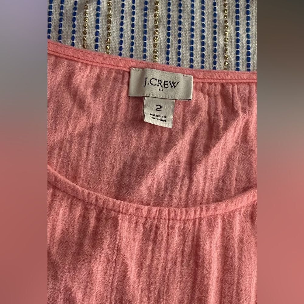 J. Crew  Womens Sleeveless Belted Gauze Midi Dress Pink  Size 2 Pockets Zip - Picture 3 of 15